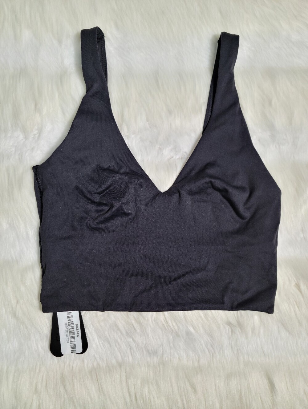 Nike SKIMS Matte V Neck Longline Tank Black Obsidian Women XXS NEW